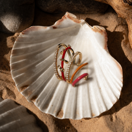 Renkli Taşlı Earcuff