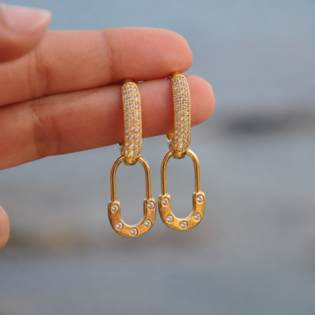 Gold Kilit Küpe