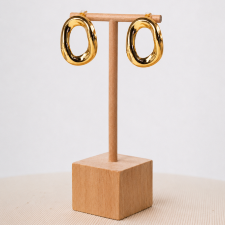 Gold Oval Küpe